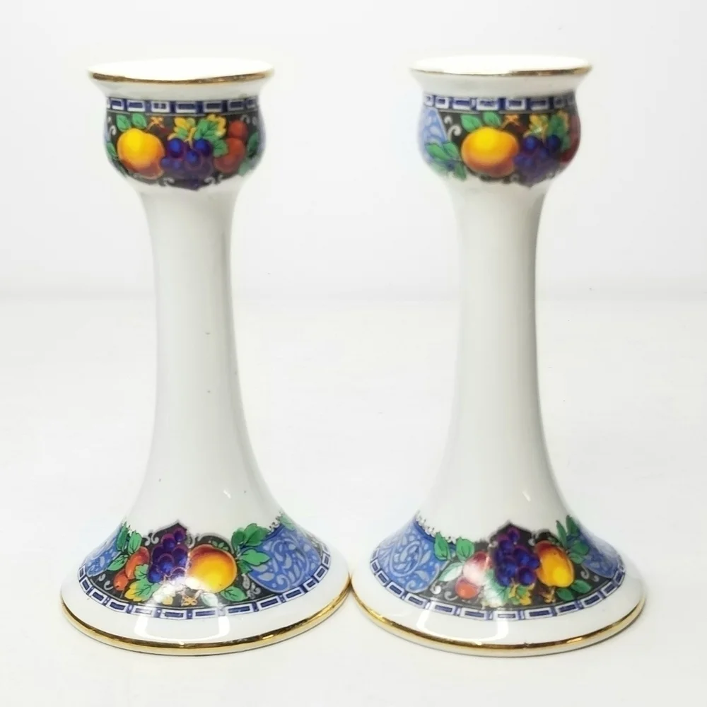 Royal Winton  Grimwades  Stoke on Trent Porcelain Candlesticks Holders,  England